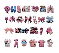 Lot de 25 breloques Crocs pour chaussures d'infirmière - Crocs Pins Charms - Accessoires de médecine, de médecin et d'infirmière - Décorations DIY pour chaussures, accessoires d'infirmière, cadeaux