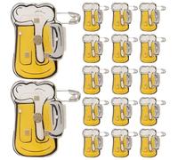 Lot de 25 broches lumineuses en forme de chope de bière avec fonction clignotante, idéales pour les fêtes, les rassemblements et les décorations festives, amusantes et lumineuses