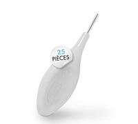 Lot de 25 brossettes interdentaires Smart Grip en plastique biologique - Taille ISO : 1 (blanc) - Fil : 0,45 mm de diamètre