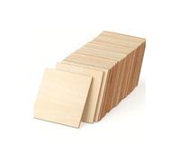 Lot de 25 carrés de bois brut de 7 cm pour travaux manuels, brûlure sur bois, peinture, teinture, ornements, bricolage, décoration d'intérieur