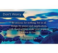 Lot de 25 cartes d'écriture de poche « Pass Along », « Don't Worry or Be Anxious » Philippiens 4:6
