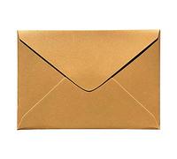 Lot de 25 cartes d'invitation, mariage, anniversaire, etc. - Doré (intérieur argenté) - Carton fin de qualité supérieure (500 g) - Format B5 (convient pour A5)