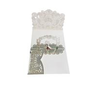 Lot de 25 cartes d'invitation mariage découpées au laser 3D à trois volets for mariée et marié, carte vœux en dentelle, fournitures fête(Silver Cover)