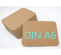 Lot de 25 cartes postales format A6, vierges, à personnaliser, enveloppes au choix, avec coins arrondis, papier kraft marron, rondes, 300 g/m², sans enveloppes