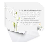 Lot de 25 - Cartes Remerciement - Deuil - Cartes Condoléances - Décès Obsèques - 25Cartes avec 25 Enveloppes - Cérémonie Funéraire Cartes - Sobriété naturelle Papier Mat de Qualité Format A6 (25)