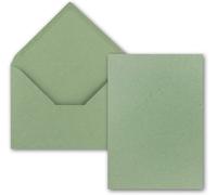 Lot De 25 Cartes Simples En Papier Kraft Avec Enveloppes - Format A6/C6 - Vert - 14,8 X 10,5 Cm - Sans Pli