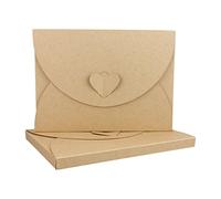 Lot de 25 chemises A6 de 10 mm de hauteur de remplissage et fermeture papillon, pour photos et cartes au format carte postale, carton kraft, papier kraft