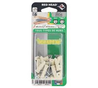 Lot de 25 cheville et vis RED HEAD, Diam.6 x L.25 mm