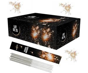 Lot de 25 Cierge Magique Lumineuses et Scintillantes XXL Géant Modèle 48/70cm, Accessoire pour Gateaux, Cierge Magique étincelante pour anniversaire 130 Secondes - Catégorie F1