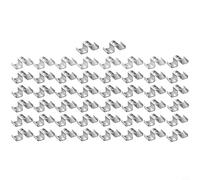 Lot de 25 clips de selle en métal avec finition résistante à la rouille, fixations pour installations industrielles de poutres et de caillebotis, trou ovale, argent 25/50 pièces (25 pièces)