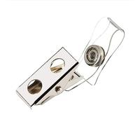 Lot de 25 clips en métal à double trou simple - Pour certificat - Pour carte de nom - Accessoire de lanière - Décoration de bureau pour le travail (argenté, taille unique)