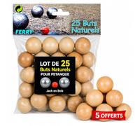 Lot de 25 Cochonnets en Bois pour Pétanque + 5 Gratuit - Pack De 30 Buts - Accessoires De Jeu De Boules
