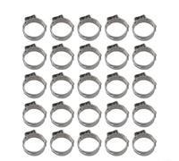 Lot de 25 colliers de serrage en acier inoxydable 304 avec 1 oreille en continu pour une étanchéité fiable à 360 degrés des tuyaux à paroi mince (11,3 mm)
