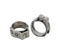 Lot de 25 colliers de serrage en acier inoxydable avec compression continue à une oreille pour un maintien sûr et une longue durée de vie sur plusieurs applications de tuyau (8,7 mm)