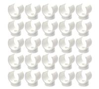 Lot de 25 colliers de serrage pour tuyau d'eau, colliers de fixation en forme de U, accessoires de tuyau, colliers de serrage (blanc)