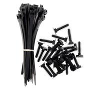 Lot de 25 colliers Noir 9x180mm + 25 embases - Zenitech