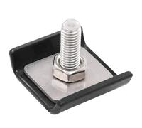 Lot de 25 connecteurs de tapis en acier galvanisé à chaud | Pour tapis de grille 6/5/6 et 8/6/8, résistant à la rouille, 1 plaque avant, 1 contre-plaque, 1 vis, 1 écrou par lot