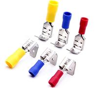 Lot de 25 cosses plates - Bleu - 1,5-2,5 mm² - Avec connecteur de dérivation 6,3 mm de largeur - Répartiteur à fiches plates - Double répartiteur