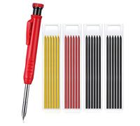 Lot De 25 Crayons De Charpentier, Ensemble De Crayons De Menuisier, Avec Aiguisoir, Comprenant 1 Marqueur, Recharge De 24 Crayons Mécaniques