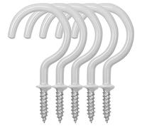 Lot de 25 Crochets à Visser, FineGood 7,4cm / 2,9" Vis Cintre à Plafond Enduit de Vinyle pour Usage D'intérieur et de Plein Air - Blanc