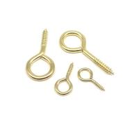 Lot de 25 crochets for cadre photo, lampe, lampe, armoire, camping-car, rideau, filet, fil, plafond, œillet, fermoir(Golden,Length 45mm)