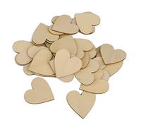 Lot de 25 cœurs vierges en bois pour loisirs créatifs 50 x 3 mm