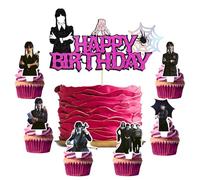 Lot de 25 décorations de gâteau mercredi mercredi mercredi - Décoration de gâteau pour fête d'anniversaire