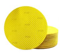 Lot de 25 disques abrasifs auto-adhésifs - 225 mm - Jaune - Grain 150 - Pour ponceuse à sec - Ponceuse girafe - Ponceuse murale - Ponceuse de plafond