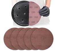 Lot de 25 disques de ponçage ronds en maille de 22,9 cm grain 180, crochet et boucle anti-encrassement, disque de papier abrasif sans poussière pour ponceuse à cloison sèche
