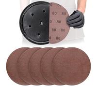 Lot de 25 disques de ponçage ronds en maille de 22,9 cm grain 80, crochet et boucle anti-encrassement, disque de papier abrasif sans poussière pour ponceuse à cloison sèche
