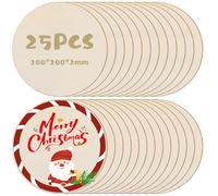 Lot de 25 Disques Ronds en Bois de 20 cm de Diamètre, Disques en Bois de 2 mm D'Épaisseur pour le Bricolage, Convient pour les Modèles de Bricolage, les Créations Artistiques, L'artisanat et la