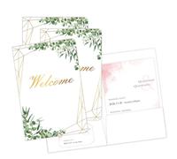 Lot de 25 dossiers de bienvenue en feuille d'or de 15,2 x 22,9 cm avec deux poches pour paniers de bienvenue, programmes de mariage, église, conférence