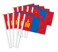 Lot de 25 drapeaux de la Mongolie Portable, décor Mongol tenu à la main, bannière de décoration à la main Mongolia