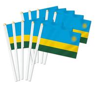 Lot de 25 drapeaux de Rwanda Handheld, décor tenu à la main, bannière de décoration à la main Rwanda