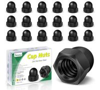 Lot de 25 écrous à chape M6 noir, Bolatus haute forme Écrous à chape hexagonaux de haute qualité, écrous à capuchon en acier inoxydable pour vis tiges filetées et boulons filetés, écrou borgne moto