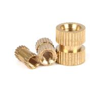Lot de 25 écrous moletés ronds en laiton massif, M2, .5, M3, filetage métrique, moulage par injection, diamètre extérieur 3, 4, mm(M2x8mm (OD3.5mm))
