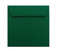 Lot de 25 enveloppes 170 x 170 mm, 120 g/m², carrées, avec fermeture autocollante, emballées sous vide, vert foncé