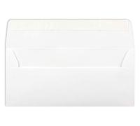 Lot de 25 enveloppes à lettre, DIN longues, blanches - 11 x 22 cm - 120 g/m² - Fermeture adhésive standard pour baptême et invitations de votre agent Glüxx