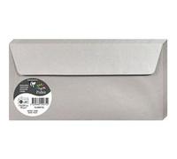 Clairefontaine 50075C - Paquet de 20 Enveloppes Auto-Adhésives - Format DL (11x22cm) - 120g/m² - Coloris Argent - Invitation Evènements et Correspondance - Gamme Pollen - Papier Premium Lisse