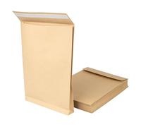 Lot de 25 enveloppes B4 avec soufflet de fond de 4 cm, épaisseur du matériau 125 g/m², bande autocollante, enveloppe d'expédition, marron