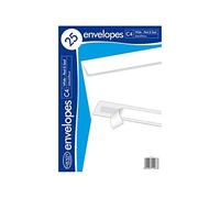 Lot de 25 enveloppes blanches unies avec patte autocollante Format C4/A4