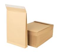 Lot de 25 enveloppes C4 avec soufflet de fond de 3,8 cm, épaisseur du matériau 150 g/m², bande autocollante, enveloppe d'expédition, marron