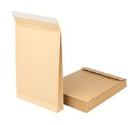 Lot de 25 enveloppes C4 avec soufflet de fond de 3,8 cm, épaisseur du matériau 150 g/m², bande autocollante, enveloppe d'expédition, marron