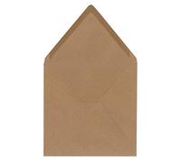 Lot de 25 enveloppes carrées - Papier kraft - Vintage - Marron recyclé - 14 x 14 cm - 120 g/m² - Fermeture humide sans fenêtre - Marque Glüxx-Agent