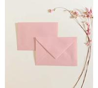 Lot de 25 enveloppes DIN B6 (125 x 176 mm) sans fenêtre - Fermeture humide - Enveloppes - Taille : 25 pièces - Couleur rose bébé (120 g/m²)