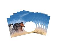 Lot de 25 enveloppes - Motif : animaux - Motif : trois chevaux