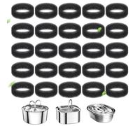Lot de 25 éponges filtrantes rondes en mousse pour fontaine à boisson pour chat - Éponge filtrante de rechange pour fontaine à eau de 2,5 l, 2,2 l/2,2 l, compatible avec pompe à eau SMA-800 (noir, 25