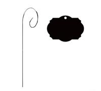 Lot de 25 étiquettes de jardin résistantes aux intempéries en acrylique avec piquets, marqueurs de plantes d'extérieur pour fleurs, pots et légumes, faciles à écrire et à lire, noir (style D)