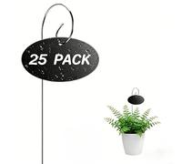 Lot de 25 étiquettes de jardin résistantes aux intempéries en acrylique avec piquets, marqueurs de plantes d'extérieur pour fleurs, pots et légumes, faciles à écrire et à lire, noir (style A)