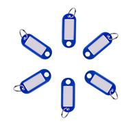 Lot de 25 étiquettes d'identification en plastique avec code - Porte-clés fendu - Organisateur d'étiquettes de clés d'hôtel - Avec porte-anneau de fenêtre - Bleu